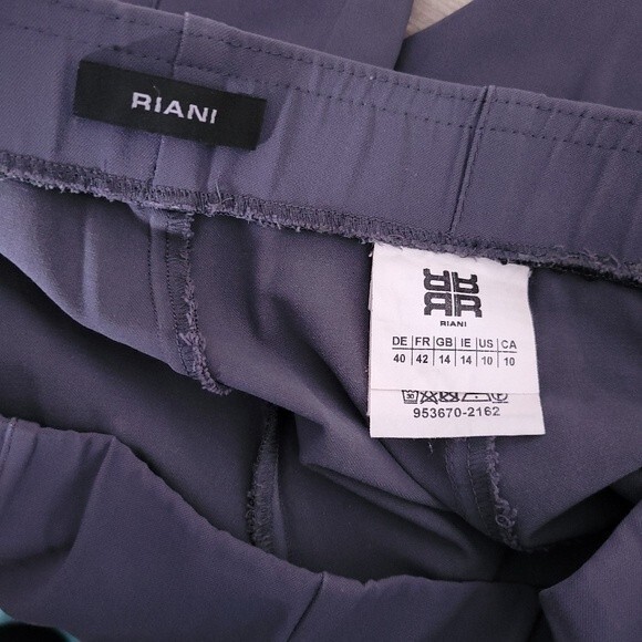Riani Womens Slim Fit Techno Stretch Pants Tapered Leg Size 10 Designer Menswear - Picture 10 of 14